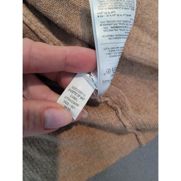 Old Navy Soft Camel Open Front Long Cardigan Sweater Size S GUC - Picture 9 of 11